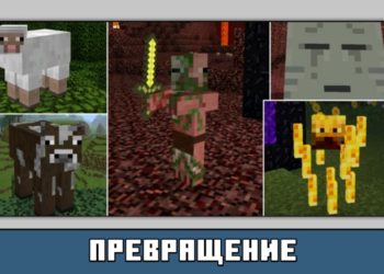 Превращение из мода на превращение в мобов на Майнкрафт ПЕ