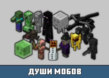 Души мобов из мода на превращение в зомби на Майнкрафт ПЕ