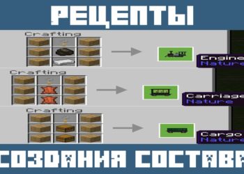 Рецепты создания состава из мода на поезд для Майнкрафт ПЕ